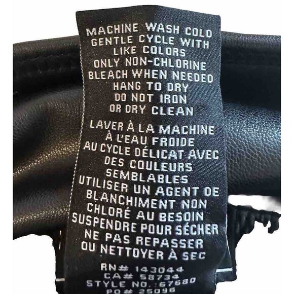 Bagatelle Collection High Waist Faux Leather Liquid Leggings Sz Large Black - Picture 4 of 5